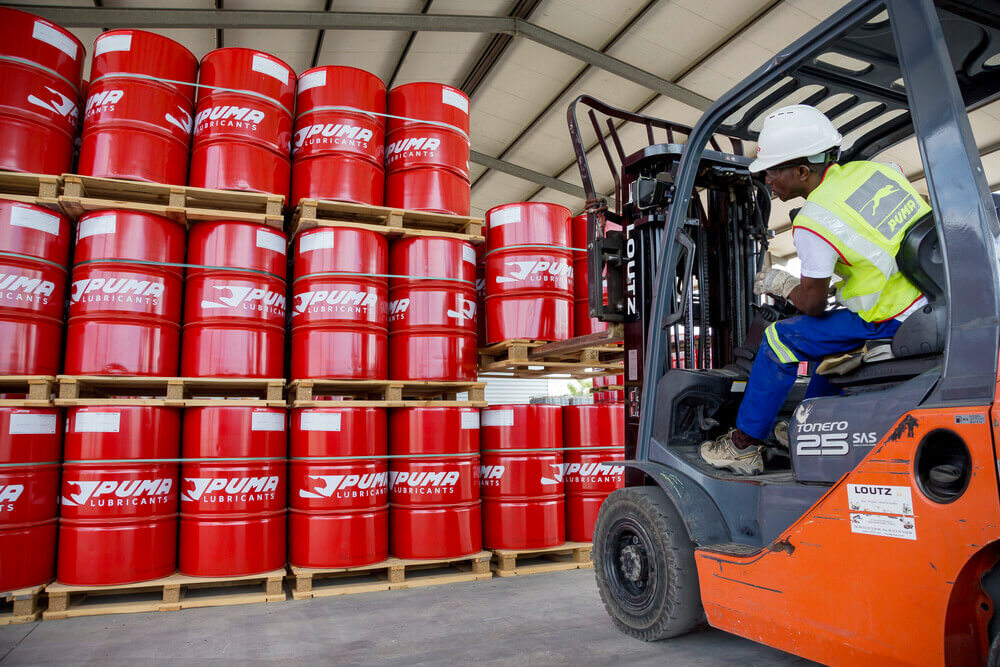 Safe lubricant warehouse logistics operation